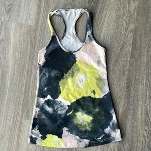 Lululemon Cool Racerback Tinted Black Canvas Citron Tank
